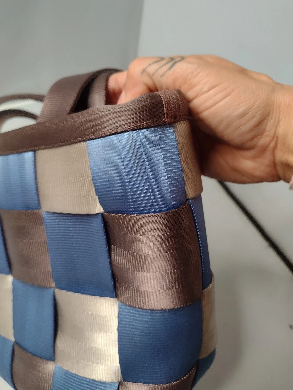 Harveys Seatbelt Bags Limited Edition #76 Tote Bag Blue Gray Shoulder Purse B2